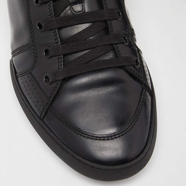 Pre Owned Dior Black Leather Homme Low Top Sneakers Size 43