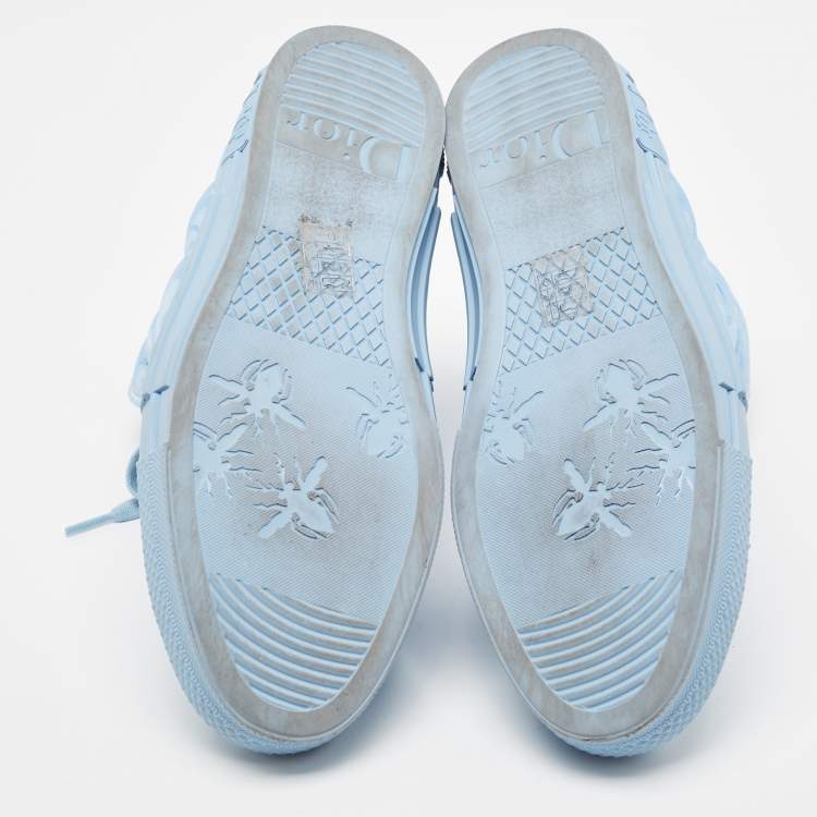 Pre Owned Dior Blue Oblique Quilted Fabric B23 High Top Sneakers Size 42.5