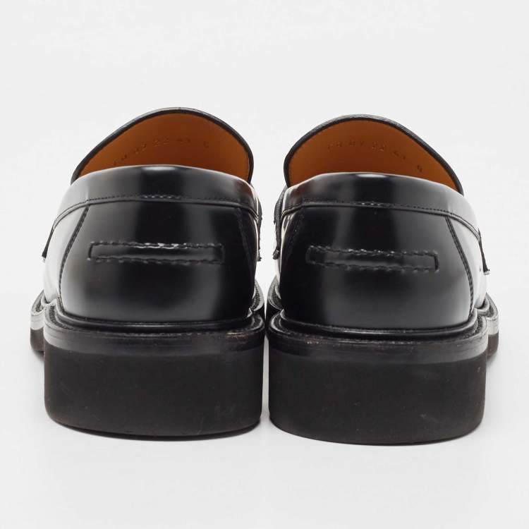 Pre Owned Dior Black Leather Boy Loafers Size 41
