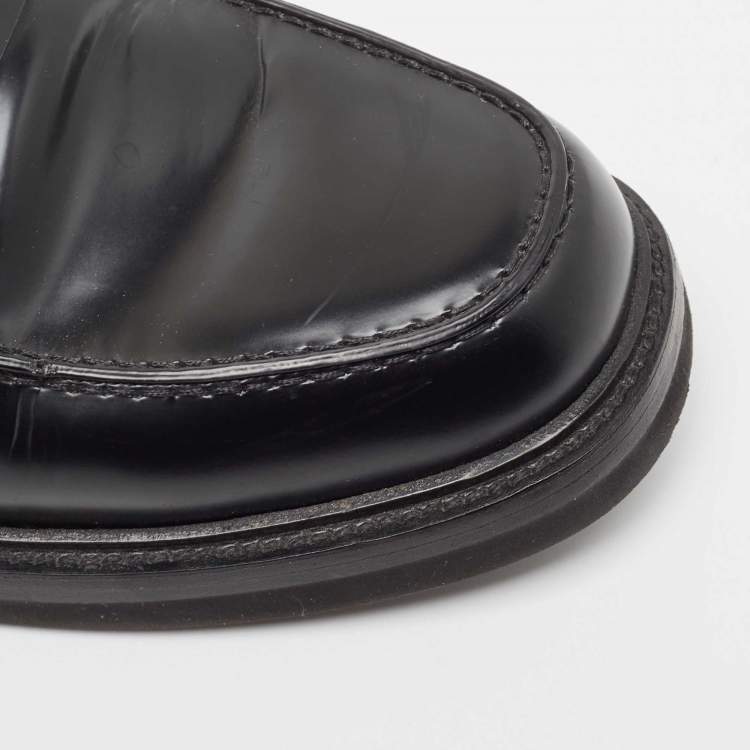 Pre Owned Dior Black Leather Boy Loafers Size 41