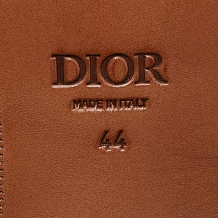 Pre Owned Dior Black/Blue Oblique Canvas and Leather Explorer Loafers Size 44