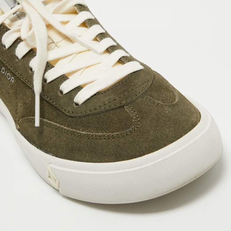 Pre Owned Dior Green Suede and Leather Low Top Sneakers Size 42