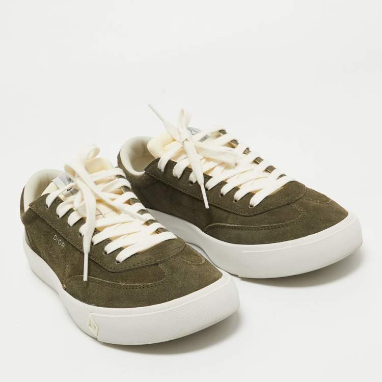 Pre Owned Dior Green Suede and Leather Low Top Sneakers Size 42