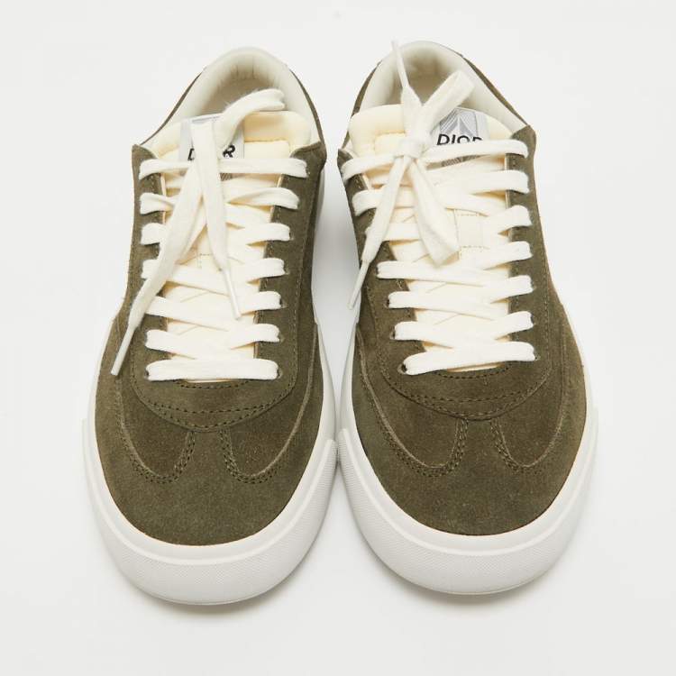Pre Owned Dior Green Suede and Leather Low Top Sneakers Size 42