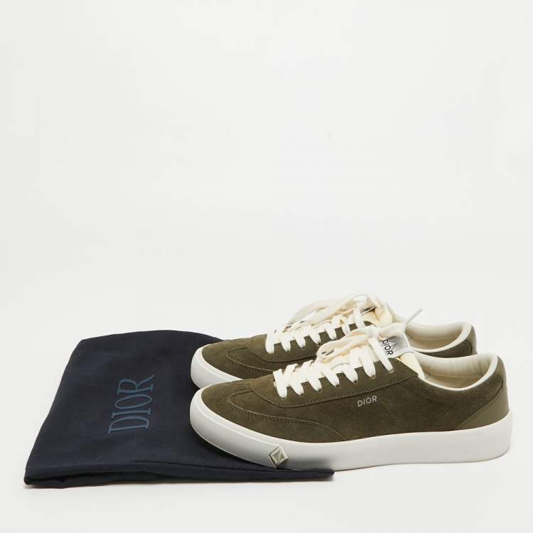 Pre Owned Dior Green Suede and Leather Low Top Sneakers Size 42
