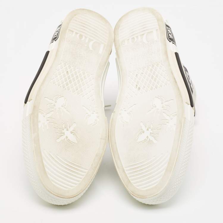 Pre Owned Dior Two Tone Oblique Mesh and Rubber B23 High Top Sneakers Size 40.5