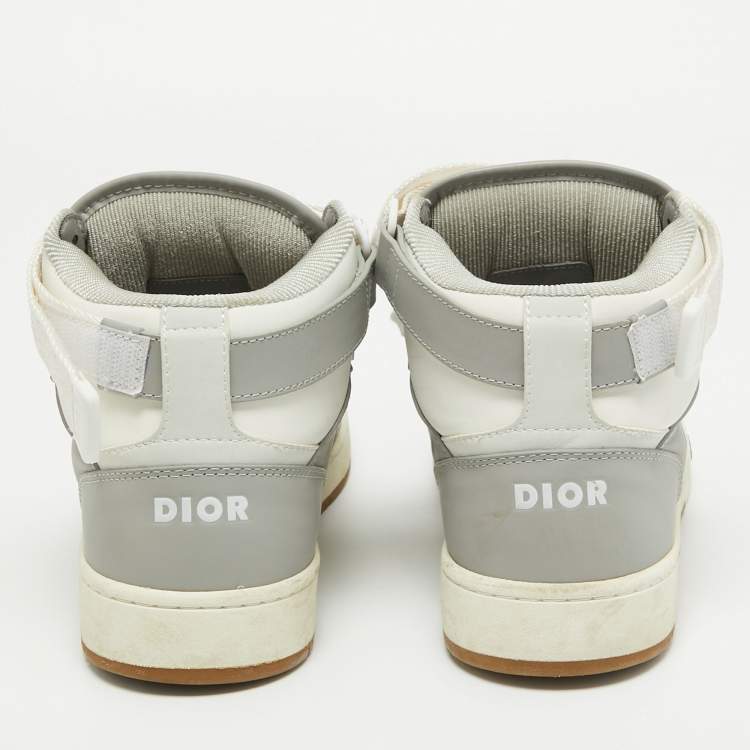 Pre Owned Christian Dior Leather and Canvas B27 High Top Sneakers Size 42