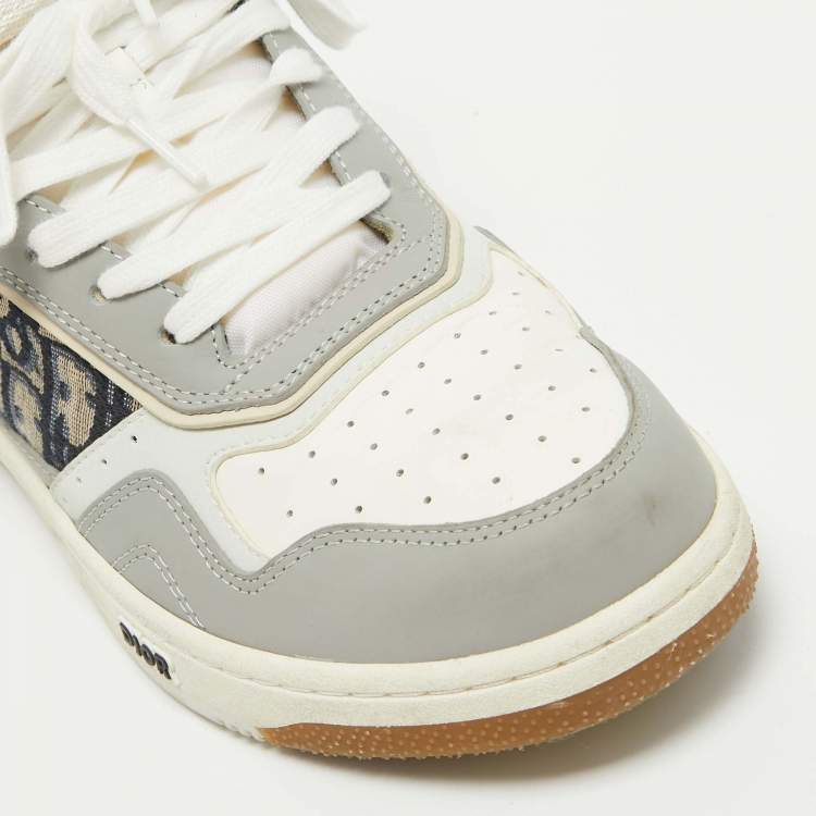 Pre Owned Christian Dior Leather and Canvas B27 High Top Sneakers Size 42