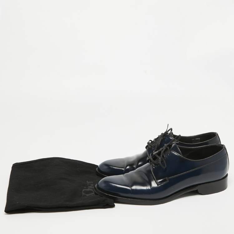 Pre Owned Dior Two Tone Patent Leather Lace Up Derby Size 41