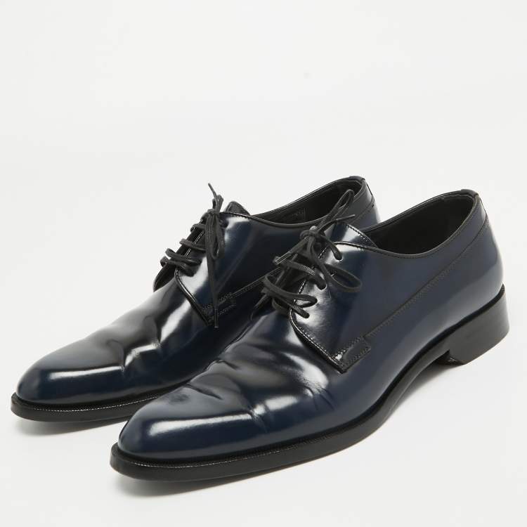 Pre Owned Dior Two Tone Patent Leather Lace Up Derby Size 41