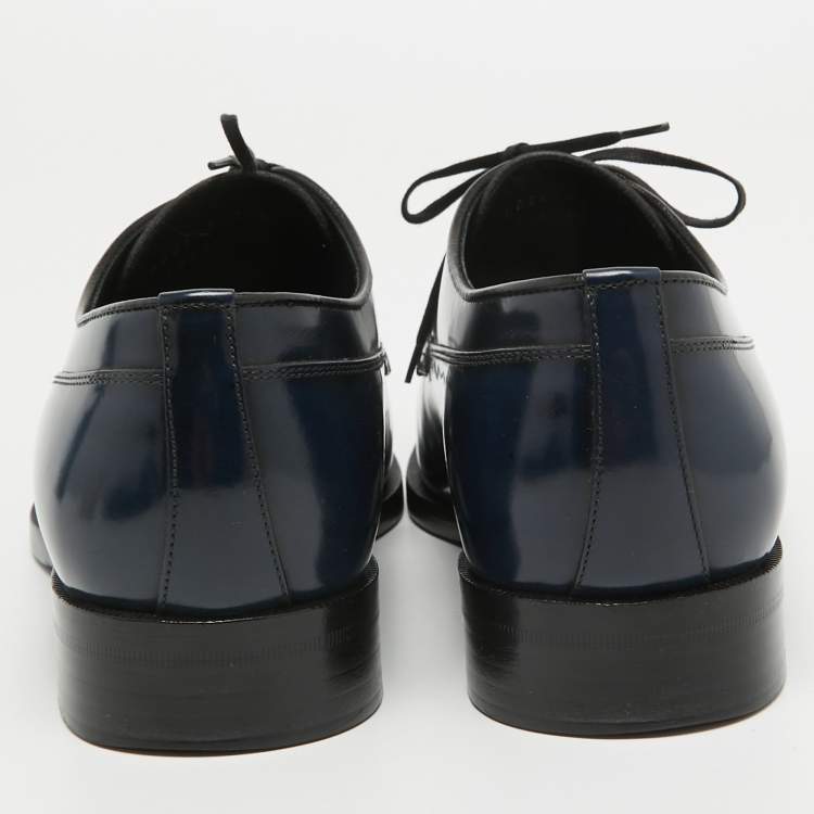 Pre Owned Dior Two Tone Patent Leather Lace Up Derby Size 41