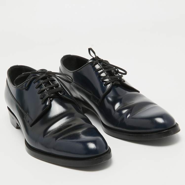Pre Owned Dior Two Tone Patent Leather Lace Up Derby Size 41