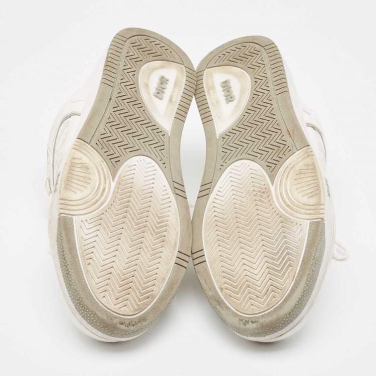 Pre Owned Dior White/Grey Leather B27 Low Top Sneakers Size 46