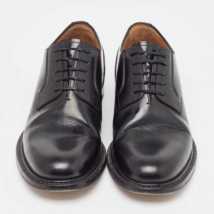 Pre Owned Dior Black Leather Lace Up Oxfords Size 41