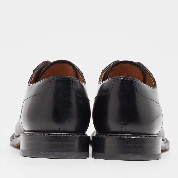 Pre Owned Dior Black Leather Lace Up Oxfords Size 41