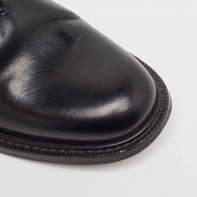 Pre Owned Dior Black Leather Lace Up Oxfords Size 41