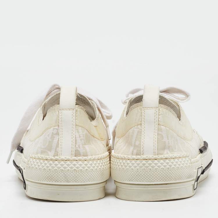 Pre Owned Dior White Oblique Canvas Walk'n'Dior Sneakers Size 45