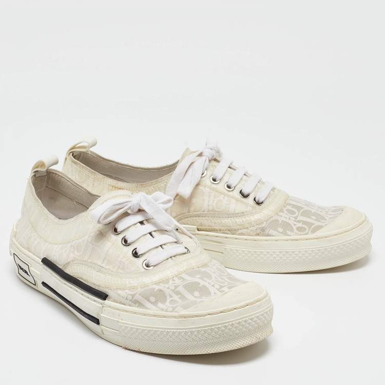 Pre Owned Dior White Oblique Canvas Walk'n'Dior Sneakers Size 45