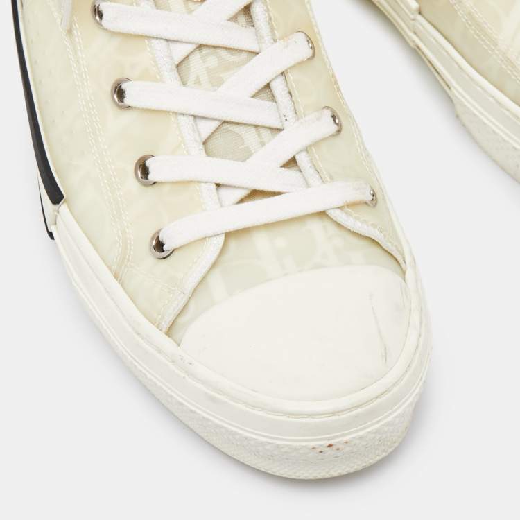 Pre Owned Dior Off White Oblique Mesh and Rubber B23 Sneakers Size 43