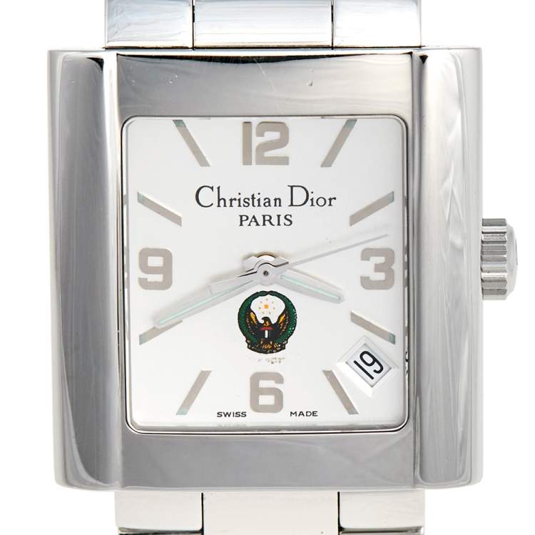 Pre Owned Christian Dior Silver Stainless Steel Riva UAE NOS D101100 Men's Wristwatch 31 mm