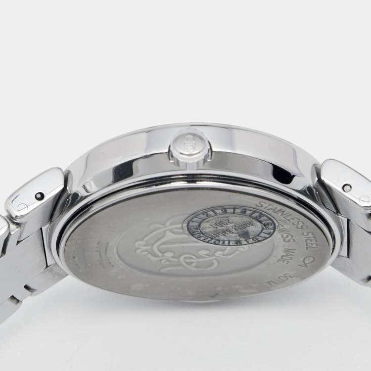 Pre Owned Christian Dior Black Stainless Steel D77-100 Men's Wristwatch 35 mm