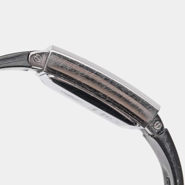 Pre Owned Christian Dior Black Stainless Steel Rubber Riva D101-100 Women's Wristwatch 31 mm