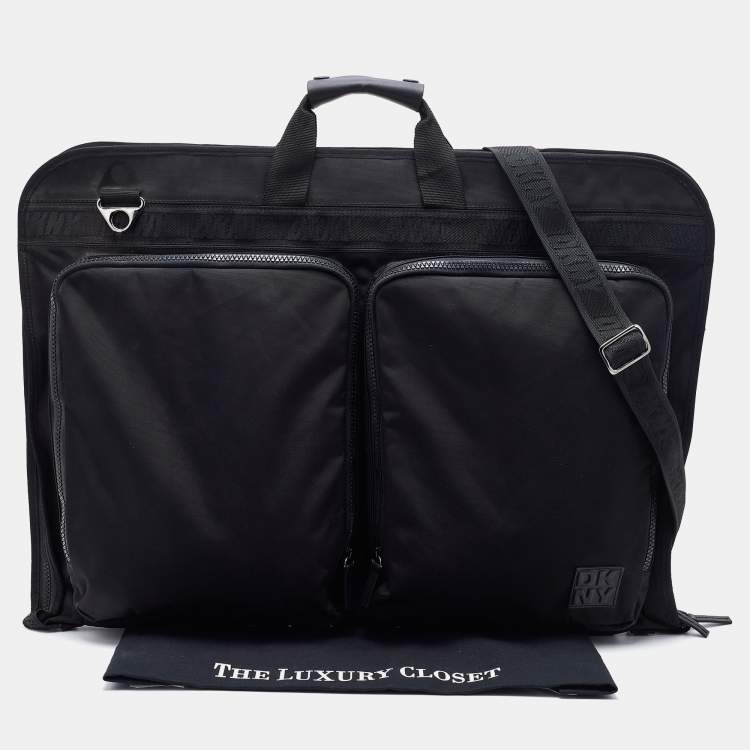 Pre Owned DKNY Black Nylon Garment Luggage Travel Bag