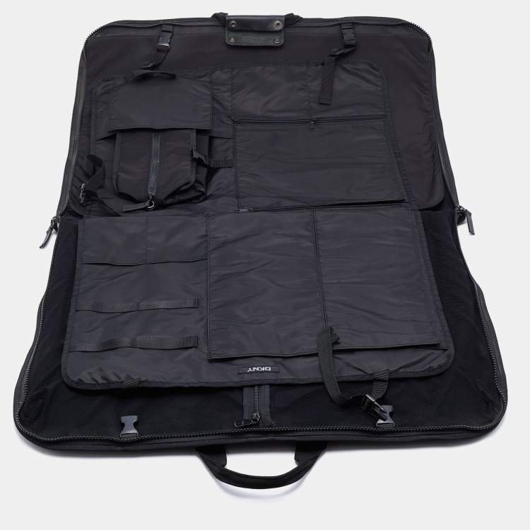Pre Owned DKNY Black Nylon Garment Luggage Travel Bag