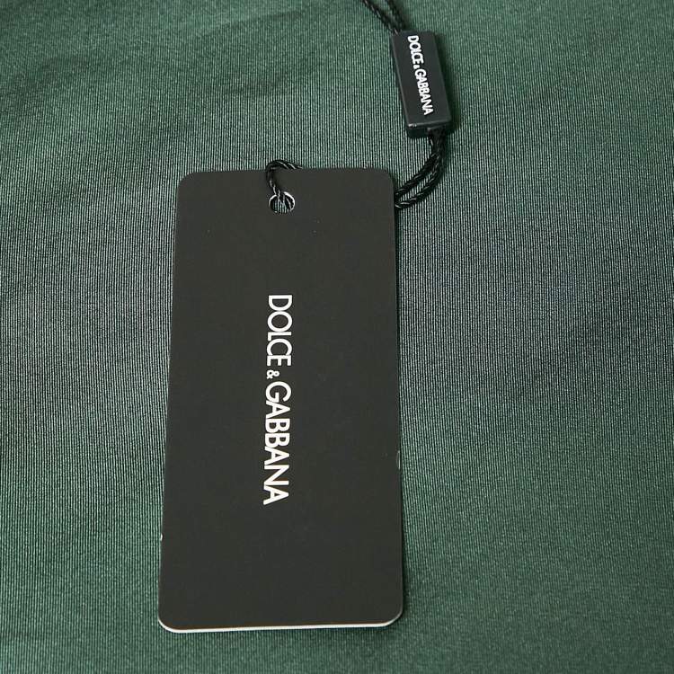 Pre Owned Dolce & Gabbana Green Silk Pocket Square 