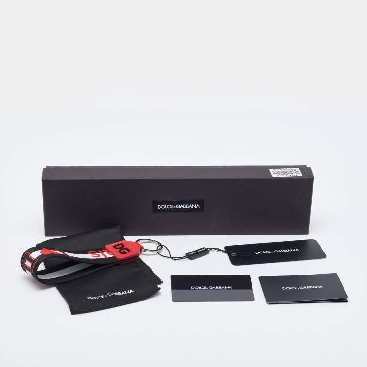 Pre Owned Dolce & Gabbana Black/Red Fabric DG Millennials Key Holder