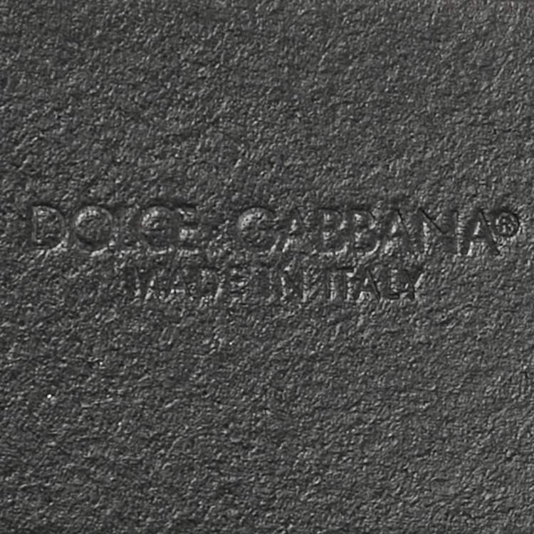 Pre Owned Dolce & Gabbana Black Leather DG Logo Buckle Belt 90CM