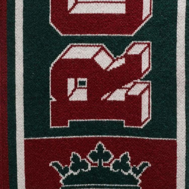 مملوكة مسبقًا وشاح دولتشي آند غابانا كشمير بشعار زركشة بورجوندي وأخضر مع شراشيب