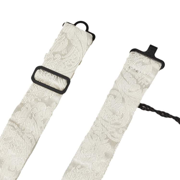 Pre Owned Dolce & Gabbana White Jacquard Silk Bow Tie