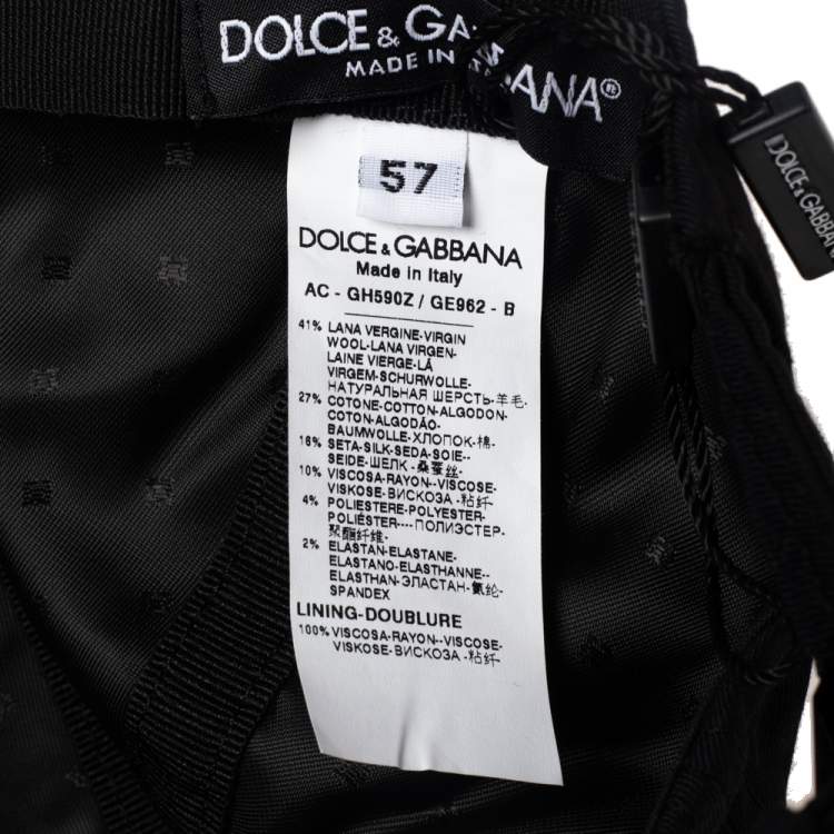 Pre Owned Dolce & Gabbana Black Logo Embroidered Cotton Baseball Cap (57)