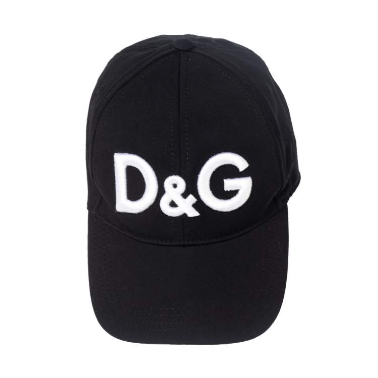 Pre Owned Dolce & Gabbana Black Logo Embroidered Cotton Baseball Cap (57)