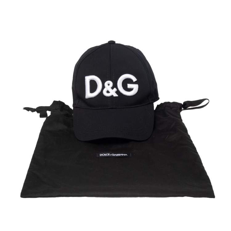 Pre Owned Dolce & Gabbana Black Logo Embroidered Cotton Baseball Cap (57)