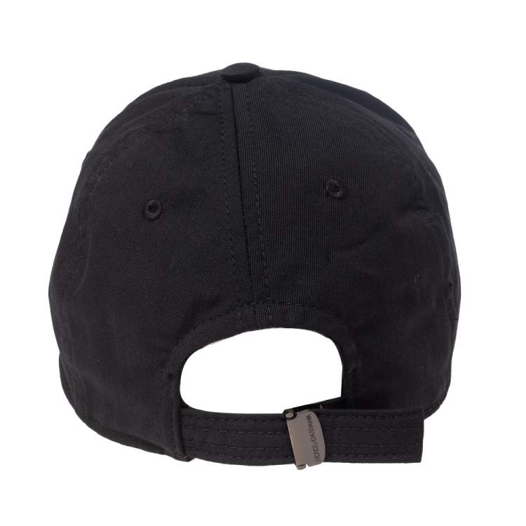 Pre Owned Dolce & Gabbana Black Logo Embroidered Cotton Baseball Cap (57)