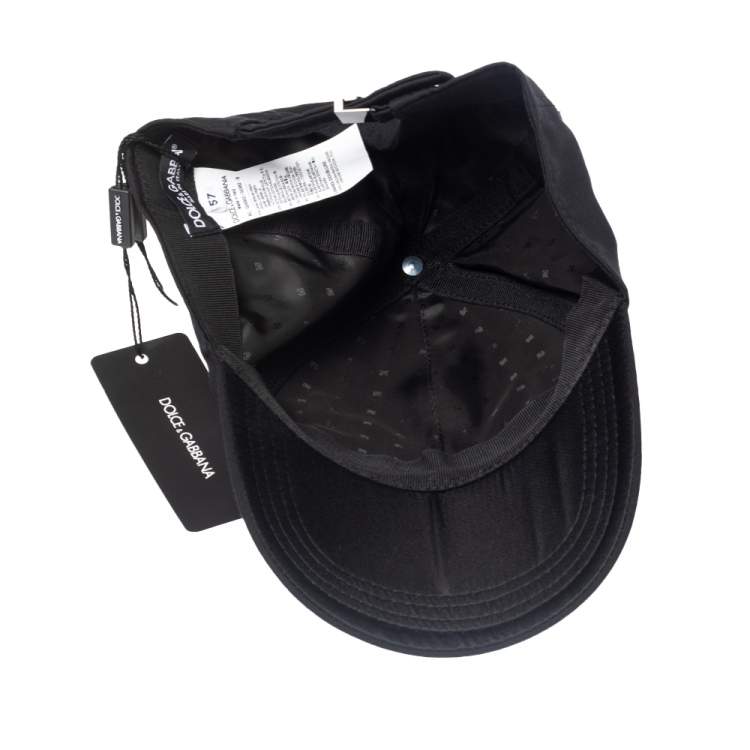Pre Owned Dolce & Gabbana Black Logo Embroidered Cotton Baseball Cap (57)