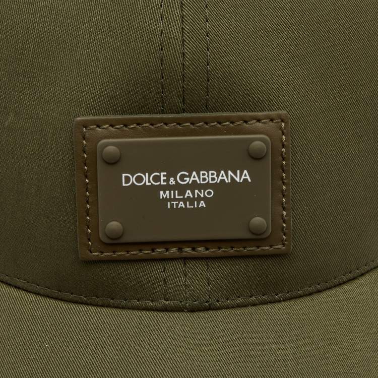 Pre Owned Dolce & Gabbana Khaki Green Cotton Baseball Cap 