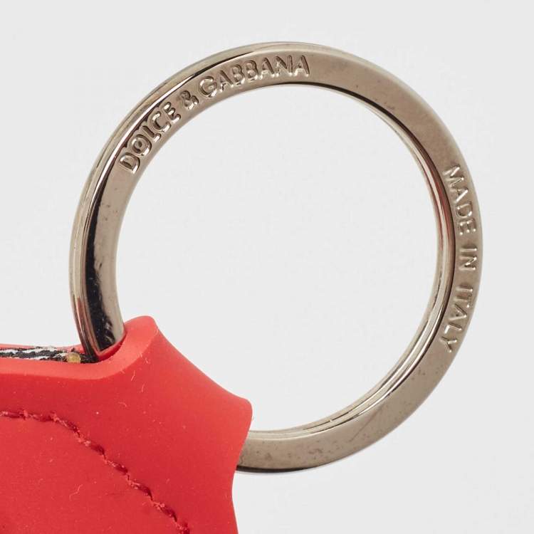 Pre Owned Dolce & Gabbana Black/Red Fabric DG Millennials Key Holder