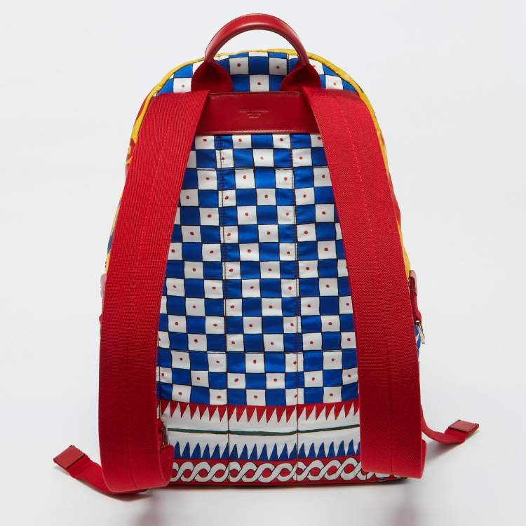 Pre Owned Dolce & Gabbana Multicolor Nylon Zaino Printed Backpack