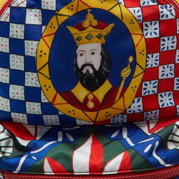 Pre Owned Dolce & Gabbana Multicolor Nylon Zaino Printed Backpack