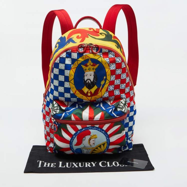 Pre Owned Dolce & Gabbana Multicolor Nylon Zaino Printed Backpack