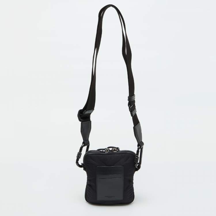 Pre Owned Dolce & Gabbana Black Nylon Logo Crossbody Bag