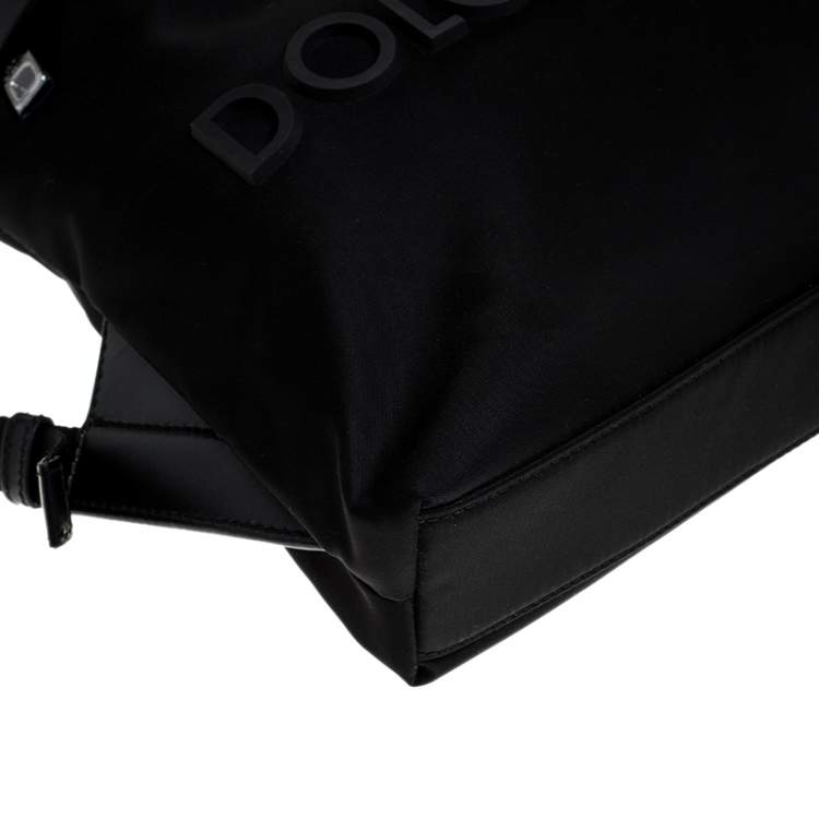Pre Owned Dolce & Gabbana Black Nylon Drawstring Backpack