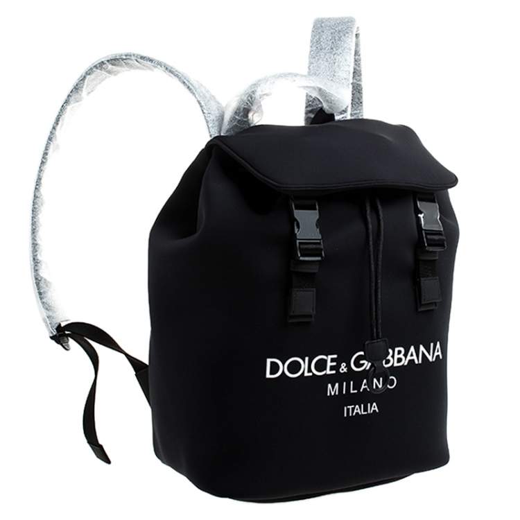 Pre Owned Dolce & Gabbana Black Neoprene Fabric Palermo Tecnico Backpack 