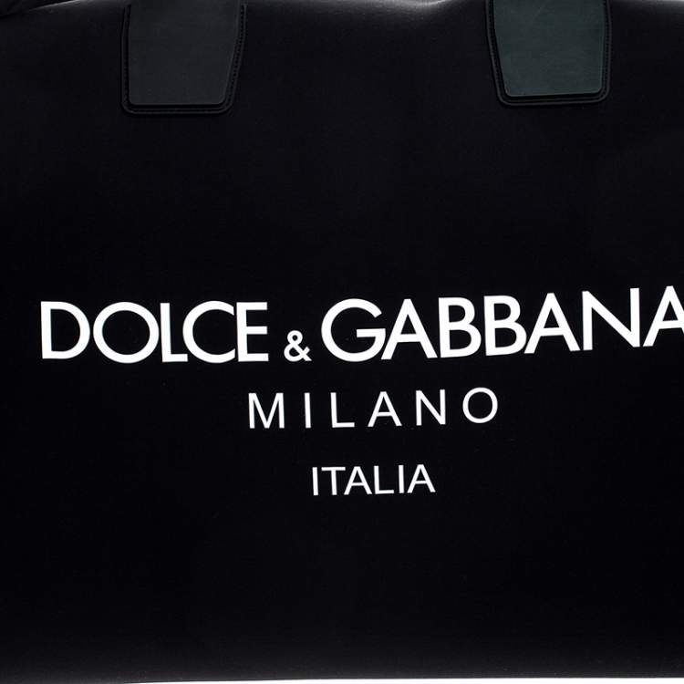 Pre Owned Dolce & Gabbana Black Neoprene Carabiner Clip Holdall Duffle Bag