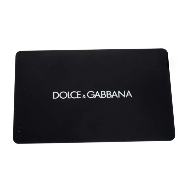 Pre Owned Dolce & Gabbana Black Crown Print Nylon and Leather Pouch