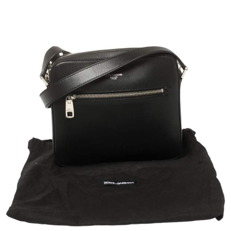 Pre Owned Dolce & Gabbana Black Leather Gothic Messenger Bag
