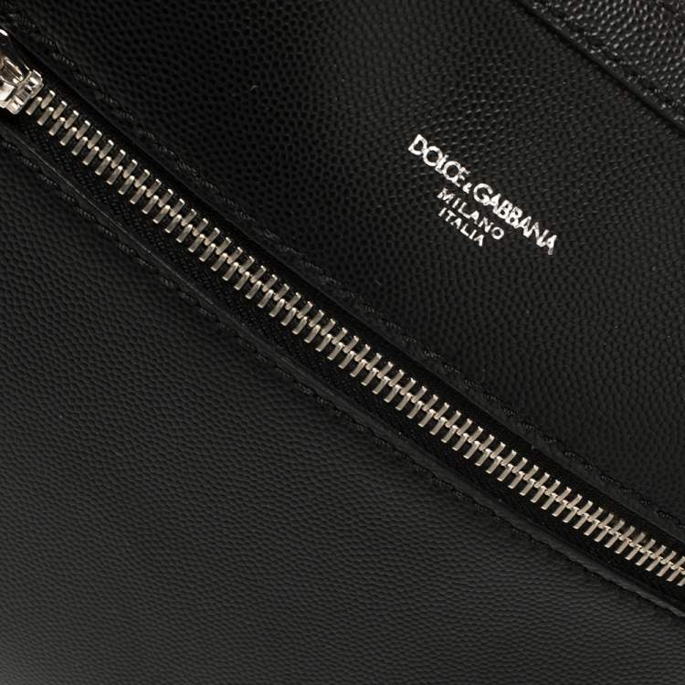 Pre Owned Dolce & Gabbana Black Leather Gothic Messenger Bag